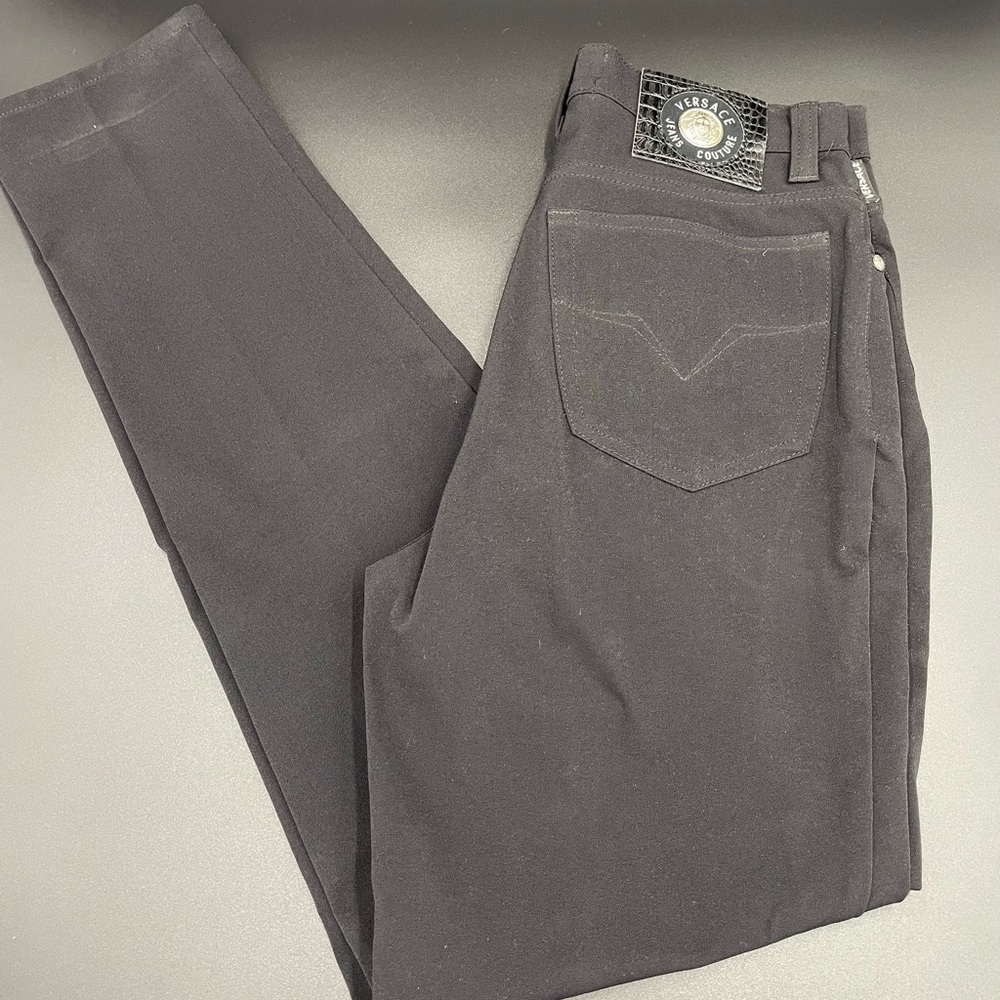 Vintage Versace Woman’s Lycra -spandex 28w Black Jeans